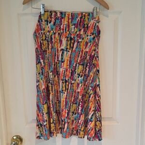 LuLaRoe Azure Multicolor A-Line Skirt Size Medium